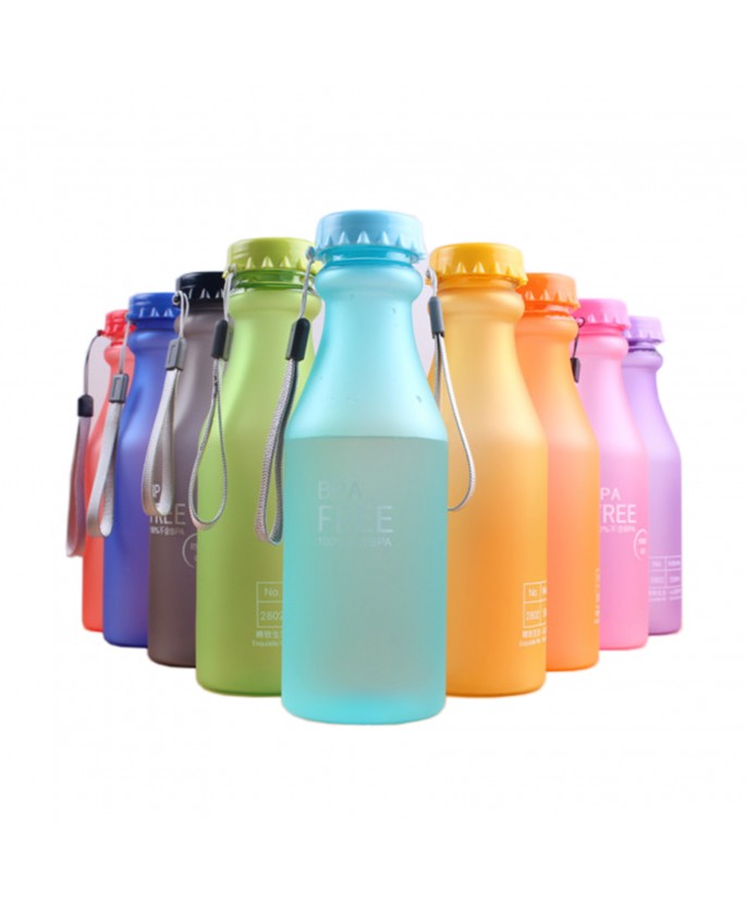 18.5oz Candy Color Plastic Sport Water Bottle